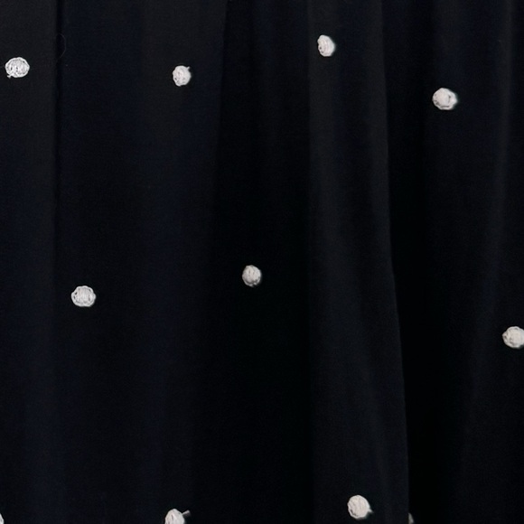 LOFT Puff Sleeve Embroidered Polka Dot Tiered Swing Dress Size Medium - Picture 6 of 10